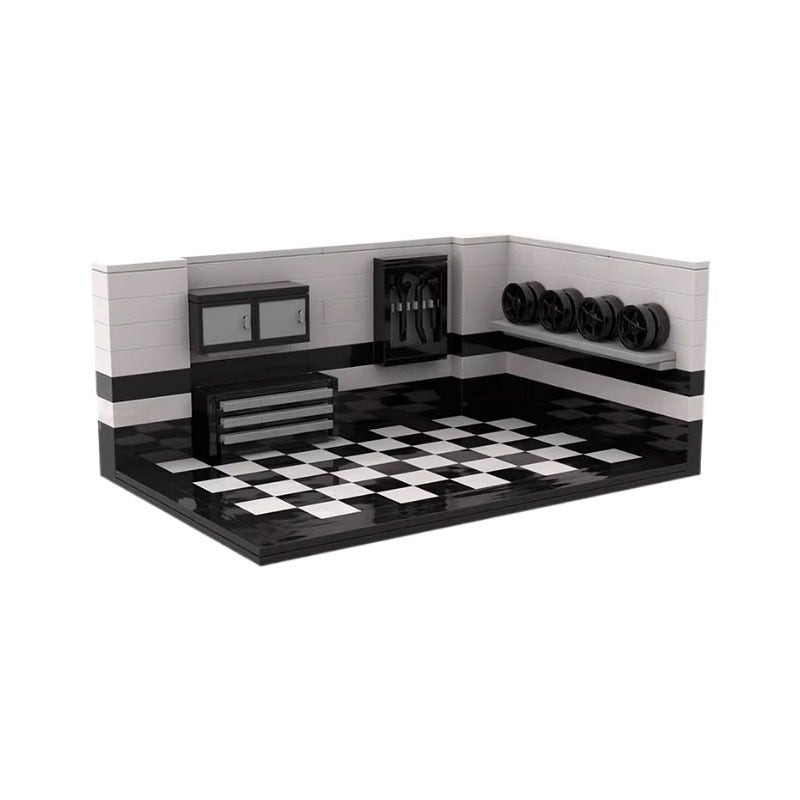 Display Garage MOC Building Kit | Automotive Showcase Workshop - 2