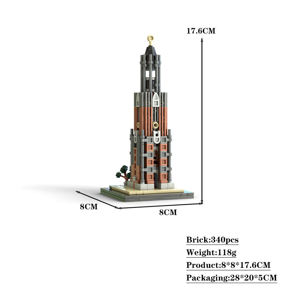 Domtoren Tower in Utrecht Building Kit | 1:800 Scale | LEGO-Compatible MOC - 4