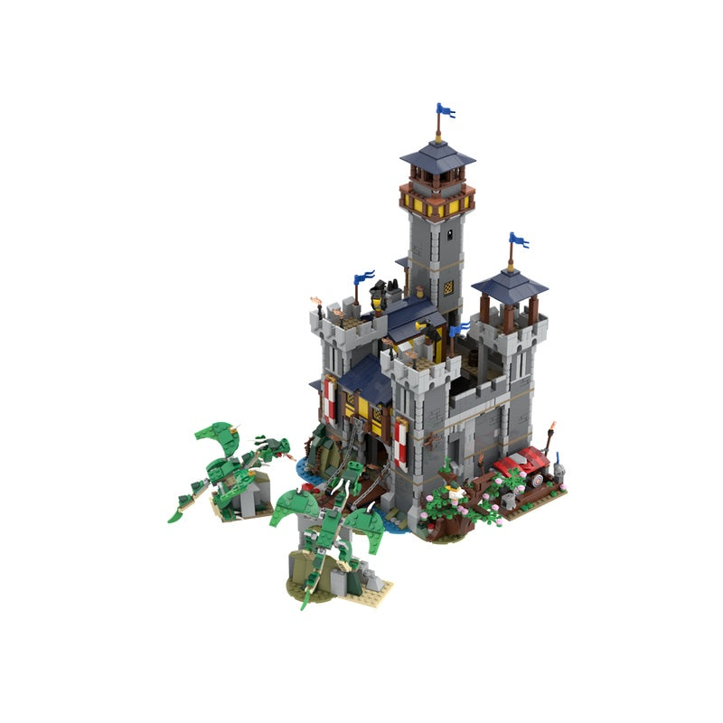 Dragon Attack Castle MOC Fantasy Fortress Building Kit - 2