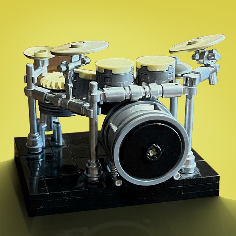 Drumset Rack System MOC Building Kit | Music Performance Display Model - 2