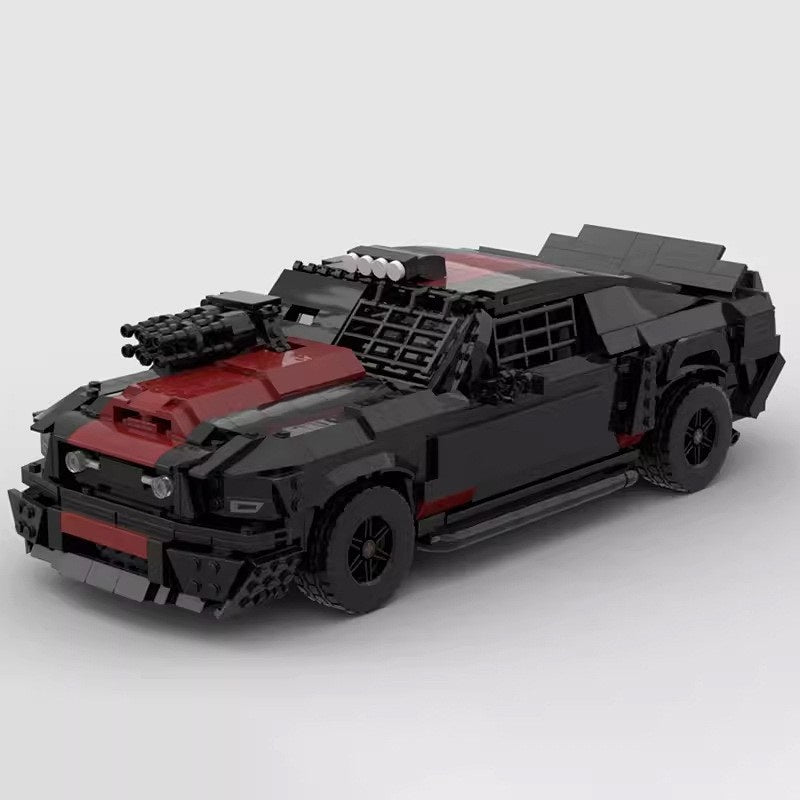 Dystopian Armored V8 Muscle Car Building Kit | LEGO-Compatible MOC - 1