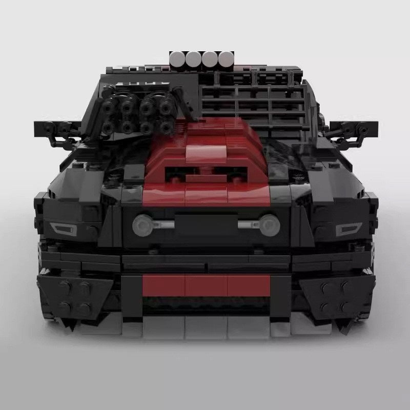 Dystopian Armored V8 Muscle Car Building Kit | LEGO-Compatible MOC - 4