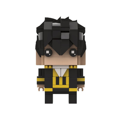 Edo Samurai Comedy Heroes Anime BrickHeadz Building Kit | LEGO-Compatible MOC - 12