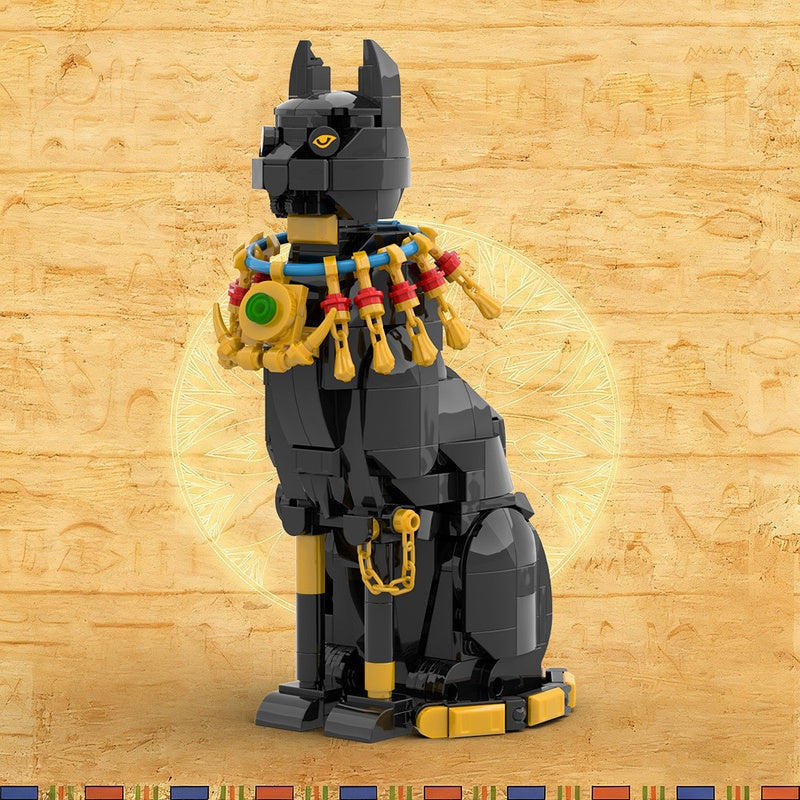 Egyptian Cat MOC Building Kit | Ancient Animal Display Sculpture - 2