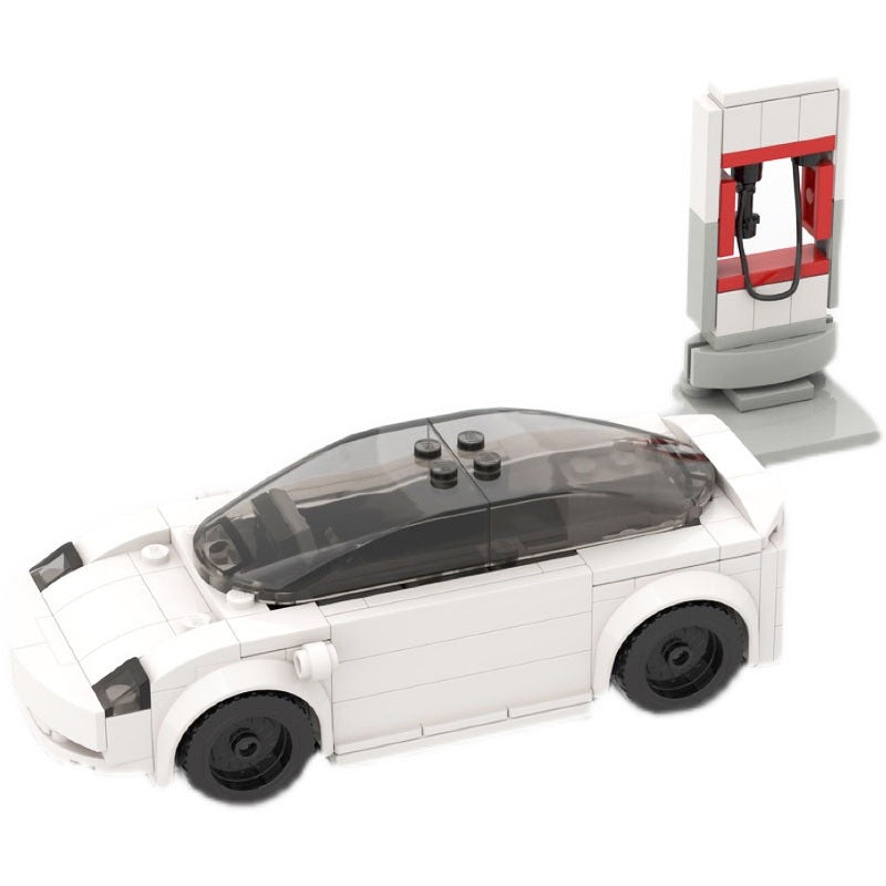 Electric EV Sedan Building Kit | 6-Stud LEGO-Compatible MOC - 1