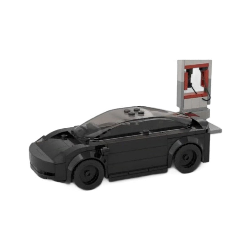 Electric EV Sedan MOC Vehicle Building Kit | 6-Stud Design - 2