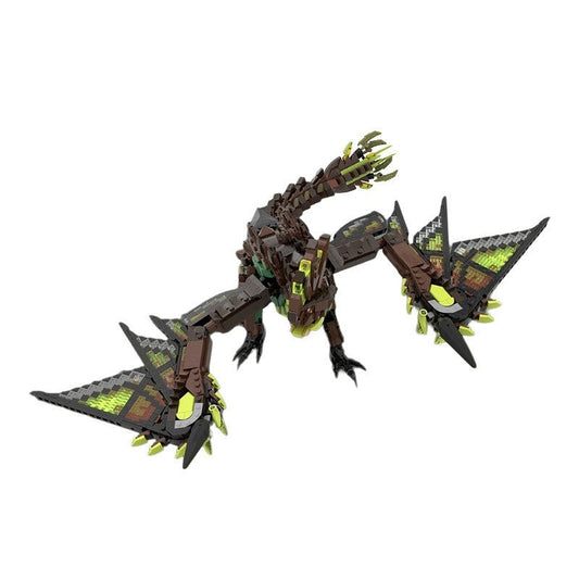 Electric Wyvern Dragon MOC Building Kit | Fantasy Creature Figure - 1