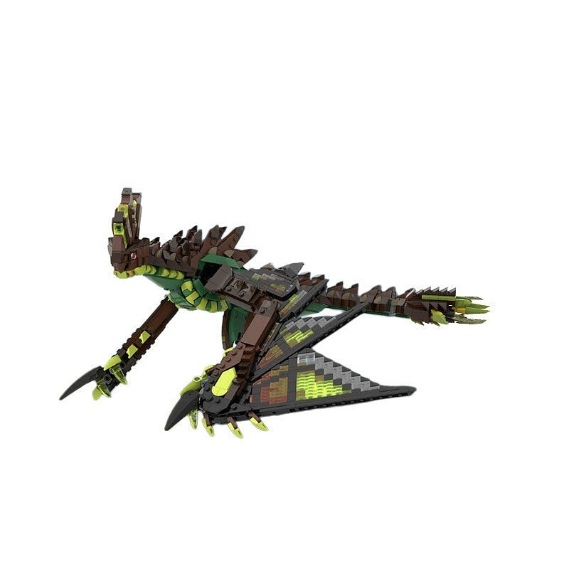 Electric Wyvern Dragon MOC Building Kit | Fantasy Creature Figure - 2