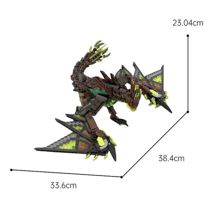 Electric Wyvern Dragon MOC Building Kit | Fantasy Creature Figure - 3