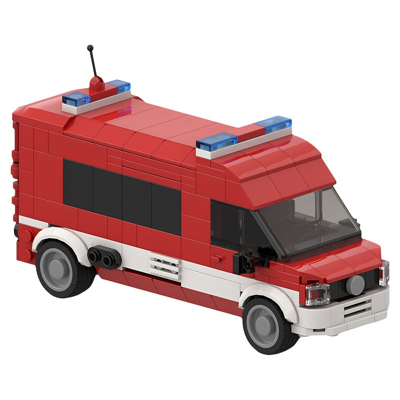ELW 1 Fire Command Van MOC Building Kit with Detailed Interior - 1