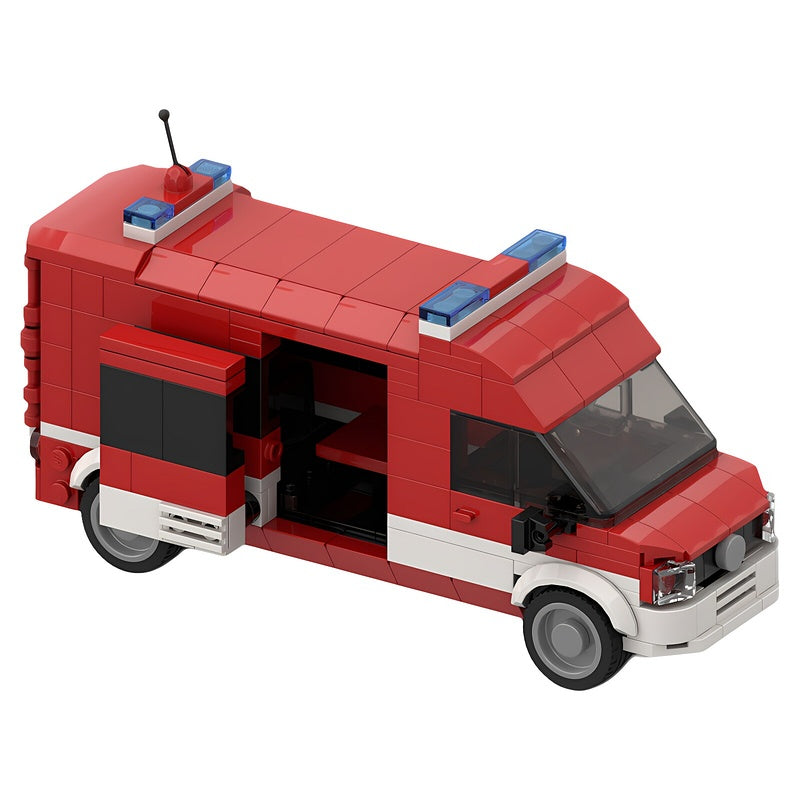 ELW 1 Fire Command Van MOC Building Kit with Detailed Interior - 2