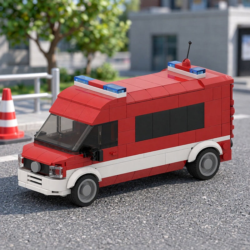 ELW 1 Fire Command Van MOC Building Kit with Detailed Interior - 4