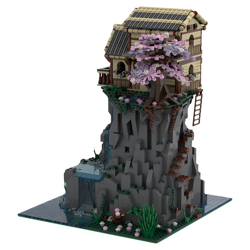 Eternal Falls Cliffside House & Waterfall MOC Building Kit - 3