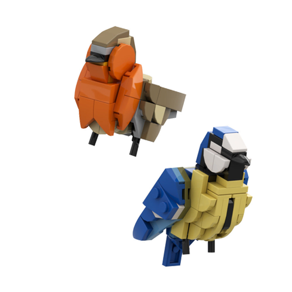 Eurasian Blue Tit and Redbreast Building Kit | LEGO-Compatible MOC - 1