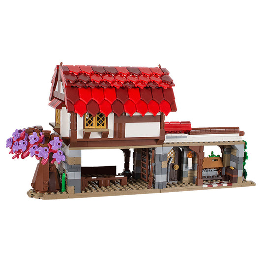 european medieval market building set | lego compatible - 2