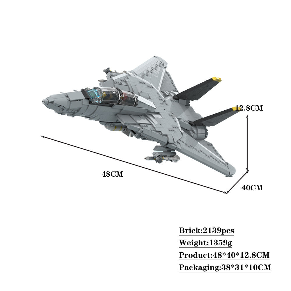 F 14D Super Tomcat Supersonic Fighter Building Kit | LEGO-Compatible MOC - 4