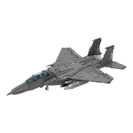 F-15 E Strike Eagle Fighter Building Kit | 1:34 Scale | LEGO-Compatible MOC - 1