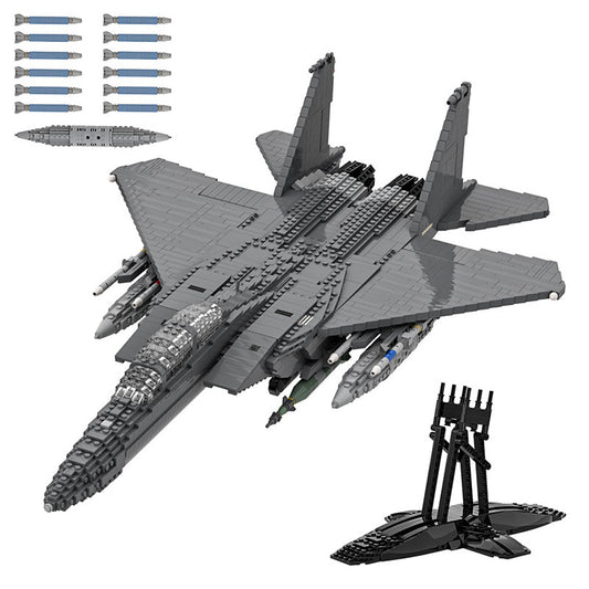 f-15 eagle jet building set | lego-compatible - 2