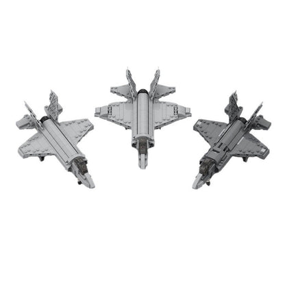 F-35 Fighter Jet Trio MOC Building Kit - Multi-Variant Advanced Aviation Set - 1