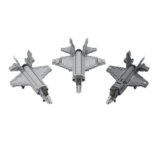 F-35 Fighter Jet Trio MOC Building Kit - Multi-Variant Advanced Aviation Set - 1