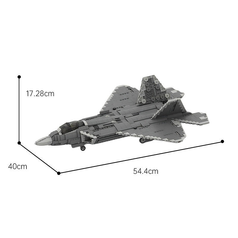 F22 Stealth Fighter MOC Building Kit | 1:35 Scale Military Jet Model - 4