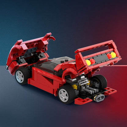 F40 Inspired Supercar MOC Building Kit | 8-Wide Sports Car Model - 3