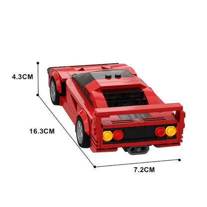 F40 Inspired Supercar MOC Building Kit | 8-Wide Sports Car Model - 6