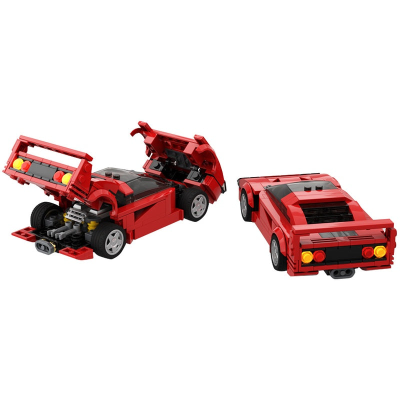 F40 Supercar 8-Wide Sports Car Building Kit | LEGO-Compatible MOC - 2