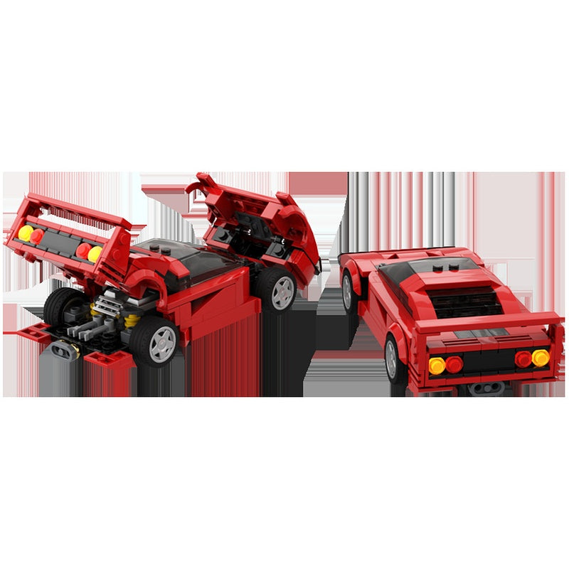 F40 Supercar 8-Wide Sports Car Building Kit | LEGO-Compatible MOC - 3