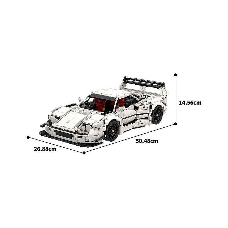 F40 Twin-Turbo Wide Body Sports Car MOC Building Kit | Supercar Model - 4
