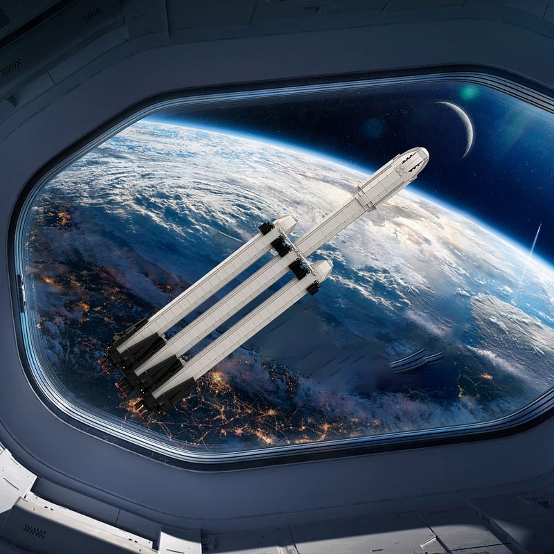 Falcon Heavy Style MOC Rocket Building Kit | Space Exploration Model - 2