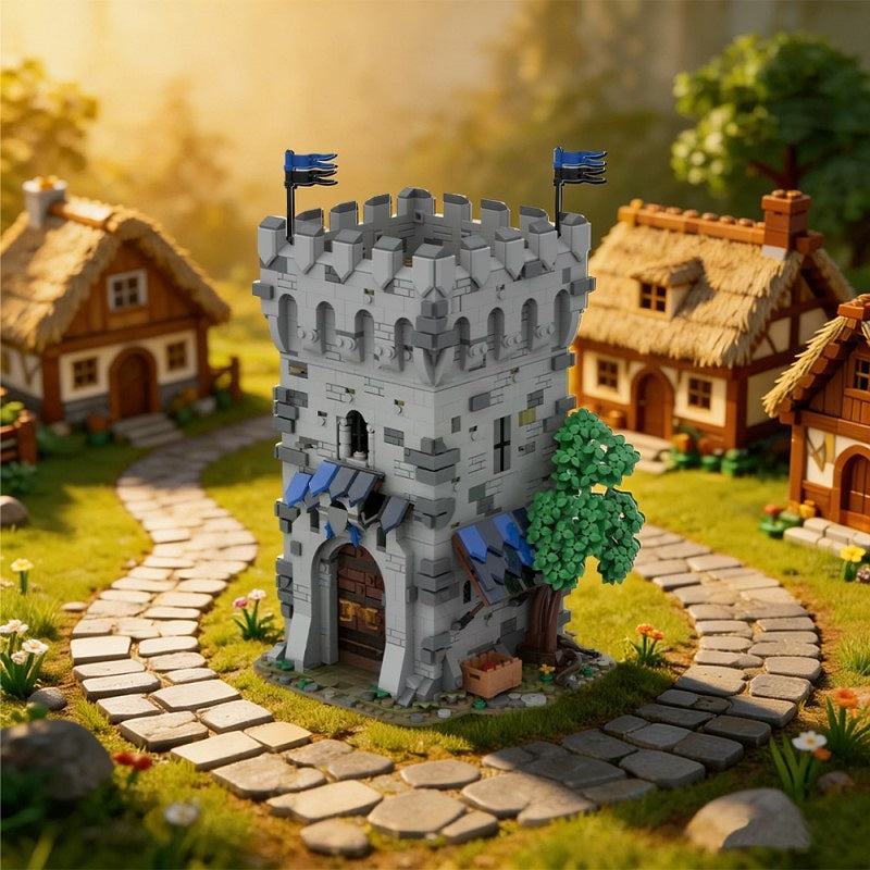 Falcon Outpost Building Kit | Medieval Fortress LEGO-Compatible MOC - 5