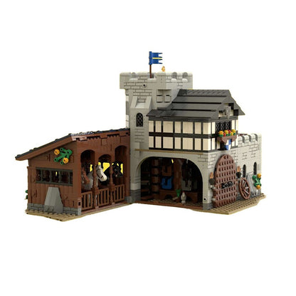 Falcon's Stable MOC Building Kit | Medieval Village Architecture Model - 1