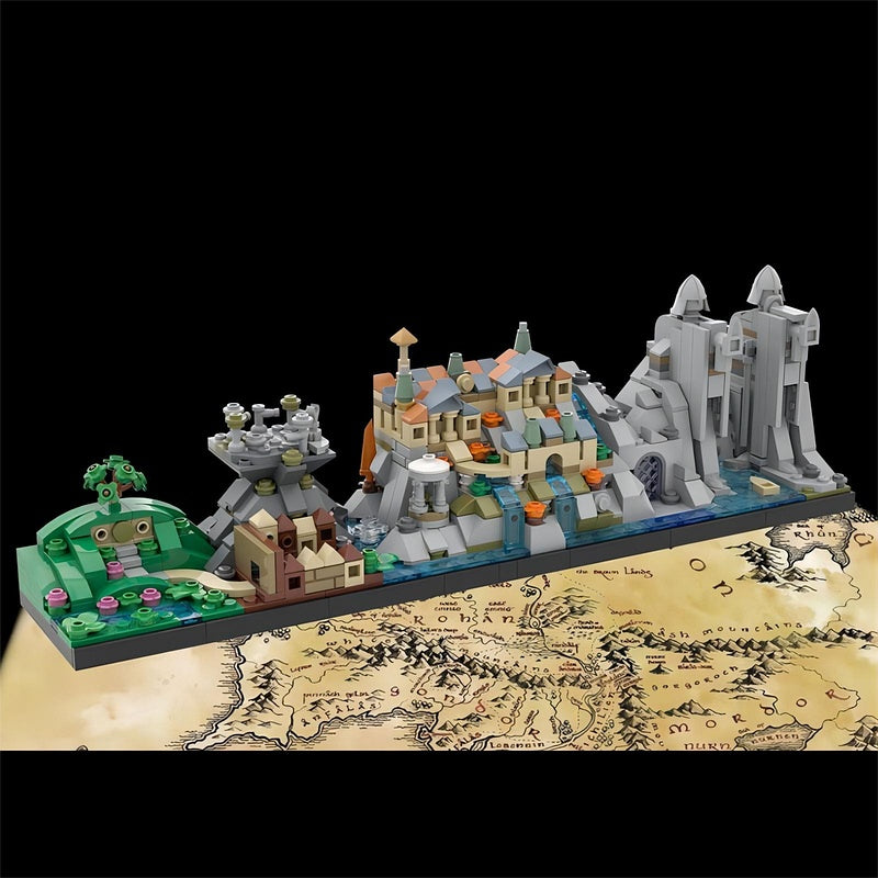 Fantasy Adventure Skyline MOC Building Kit | Scenic Architecture Model - 1