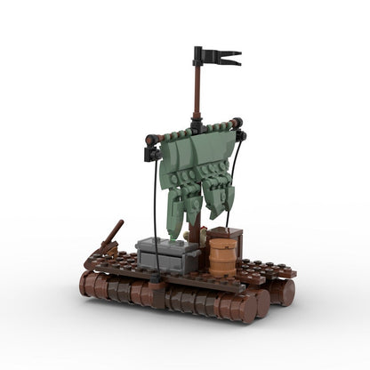 Fantasy Raft MOC Building Kit | Coastal Adventure Diorama Model - 1