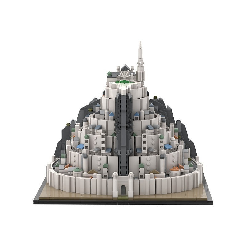 Fantasy White Citadel Mountain Fortress MOC Building Kit - 2