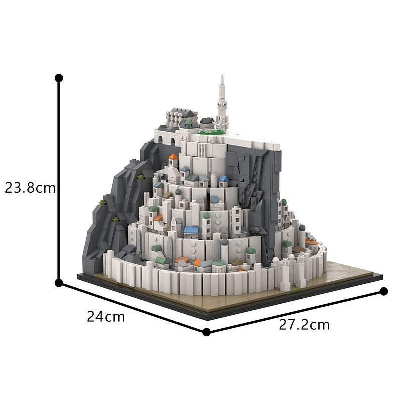 Fantasy White Citadel Mountain Fortress MOC Building Kit - 3