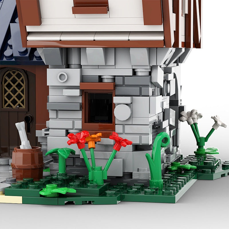 Farm Cottage MOC Building Kit | Rustic Countryside House Architecture - 6