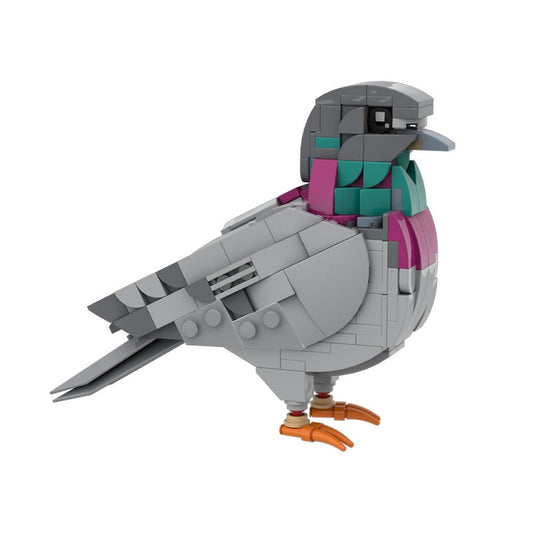 Feral Pigeon MOC Building Kit Urban Bird Display Model - 1