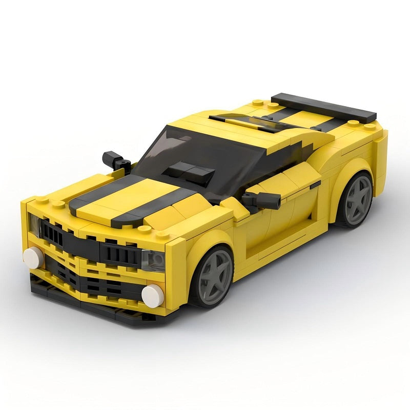 Fifth-Gen Yellow V8 Muscle Car Building Kit | LEGO-Compatible MOC - 2