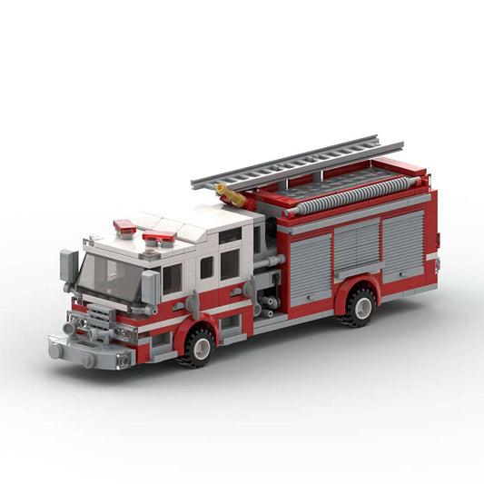 Fire Pump Truck Building Kit | LEGO-Compatible MOC - 1