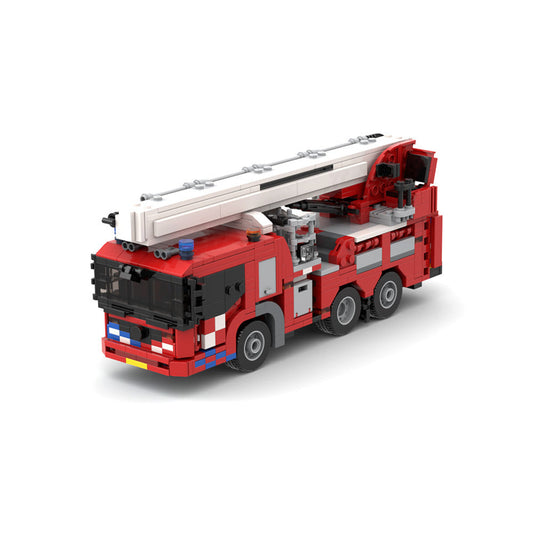 Fire Truck Aerial Platform Elevator Building Kit | LEGO-Compatible MOC - 1