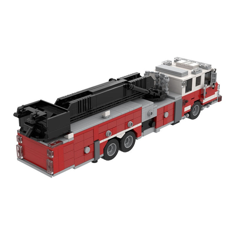 Fire Truck Mid-Mount Aerial Platform MOC Building Kit | Rescue Vehicle - 3