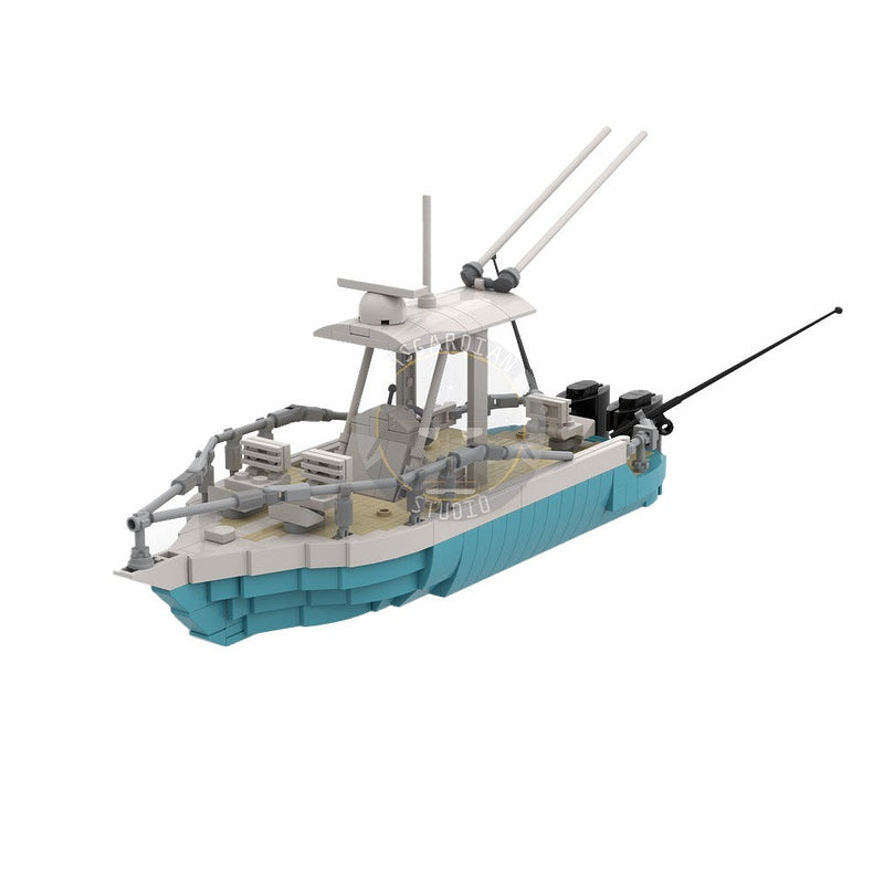Fishing Trawler Boat MOC Building Kit – Coastal Ship Display Model Set - 1