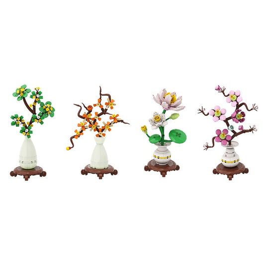 Flower Pot Planting MOC Building Kit | Botanical Potted Plant Display - 1