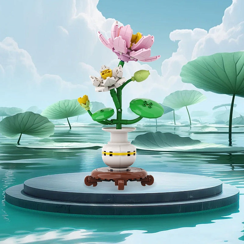 Flower Pot Planting MOC Building Kit | Botanical Potted Plant Display - 7