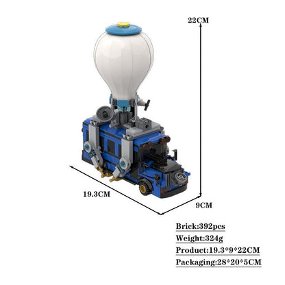 Flying Blue Bus MOC Building Kit | Fantasy Vehicle Model - 4