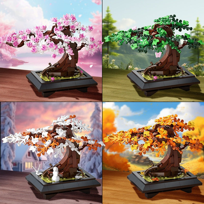Four Seasons Bonsai MOC Building Kit | Seasonal Tree Display Model - 2
