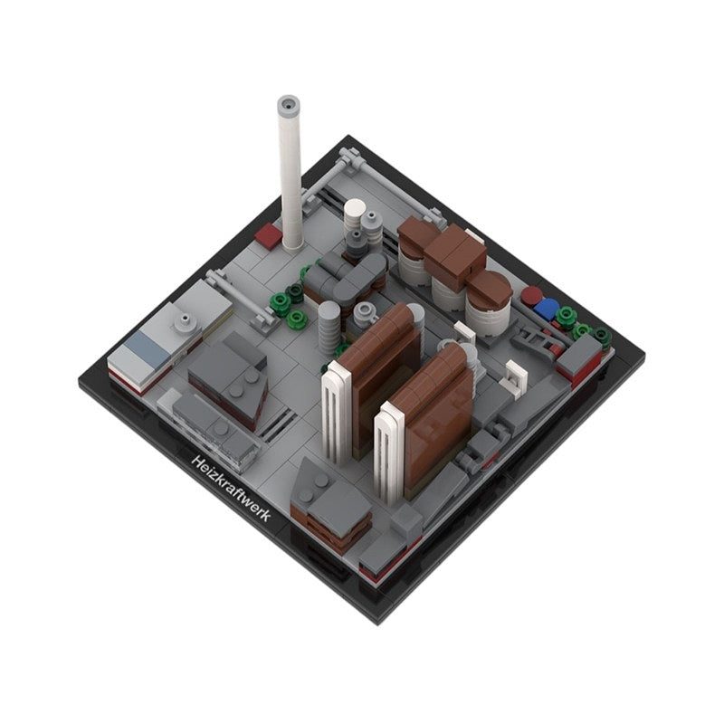 Frankfurt Power Plant Industrial Skyline Building Kit | LEGO-Compatible MOC - 3
