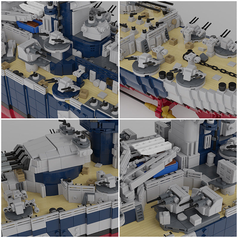 French Battleship Richelieu Building Kit | 1:200 | LEGO-Compatible MOC - 3